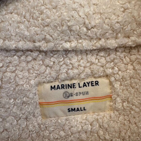 Marine Layer faux suede & faux shearling jacket in tortoise shell/cream - Picture 4 of 5